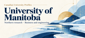University of Manitoba feature cover with an abstract sea-ice illustration representing northern research, business and engineering.